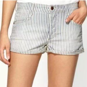 Joe's Jeans Sz 26 Connie Low Rise Blue White Striped Shorts